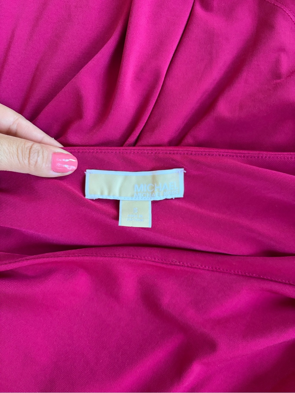 Michael Kors One-Shoulder Fuchsia Dress - Picture 3 of 4